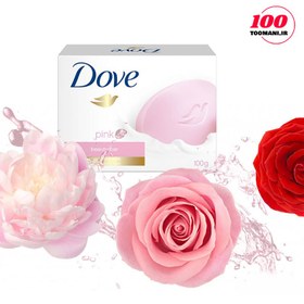 تصویر صابون داو مدل صورتی با رایحه گل رز وزن ۱۳۵ گرم 