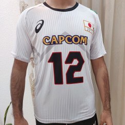 تصویر تیشرت باشورت لباس تیم ملی والیبال ژاپن 2023 رنگ سفید با شماره و نام 