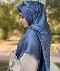 تصویر روسری نخ ابریشم ژاکارد بدون لمه طرح گل پیچازی قواره۱۴۰ 