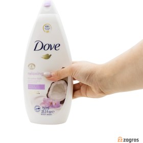 تصویر شامپو بدن کرمی داو حاوی عصاره نارگیل و گلبرگ یاسمین حجم 500 میلی لیتر Dove Coconut Milk Purely Pampering Body Wash