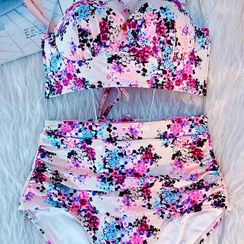 تصویر بیکینی فانتزی زنانه فاق بلند کاپدار فنردار 