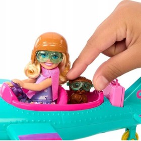 تصویر ست بازی عروسک باربی چلسیا و هواپیما برند barbie Barbie Chelsea Can Be Doll & Plane Playset