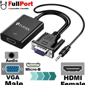 تصویر تبدیل Eleven CV1000 VGA To HDMI Eleven CV1000 VGA To HDMI Adapter With Audio Cable