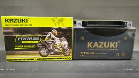 تصویر باطری موتور 7 کوتاه پهن( کازوکی تحت لیسانس ژاپن( فابریک طرح کلیلک) Battery motorcycle. 7 click