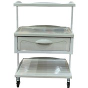 تصویر ترالی دستگاه یک کشو سه طبقه three story one drawer trolley