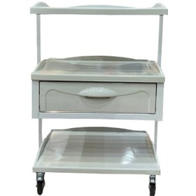 تصویر ترالی دستگاه یک کشو سه طبقه three story one drawer trolley