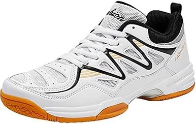 تصویر Men&#39;s Badminton Shoe, Indoor Court Sports Trainers Comfortable Breathable Volleyball Shoe,Black,48 EU 