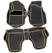 تصویر کفپوش خودرو 6Dگلدوزی با چرم ضد خش و فوم ۸ میل مخصوص خودرو دنا و دنا پلاس - مشکی 