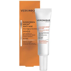 تصویر کرم ضد آفتاب و ضد چروک ورونیک فاقد چربی SPF50 Veronique Sun Screen Anti Age Oil Free SPF50 Cream 40ml