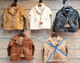 تصویر کت چرم بچگانه مشکی سایز ۴۰ و ۵۰ 