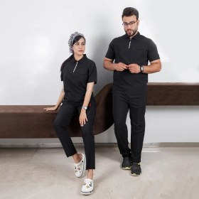 تصویر اسکراب شلوار برند سینوهه مدل (Med Flex) رنگ مشکی 