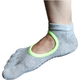 تصویر جوراب یوگا و پیلاتس تراباند کف ژله دار استپ دار Tera-band yoga socks