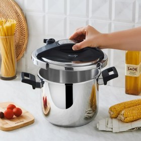 تصویر زودپز روگازی ۷ لیتر استیل کاراجا ترک مدل مارسیلیا Karaca 7 Litr Steel Pressure Cooker Mrsiliya Model