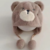 تصویر کلاه خز خرسی بنددار - نسکافه ای 