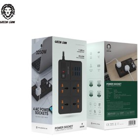 تصویر چند راهی برق گرین لاین مدل Power Socket 7 USB-A Port & 1 PD Port GNPS7UPDUKBK Green Lion GL-PS8B UK Power Socket 7 USB-A Port & 1 PD Port