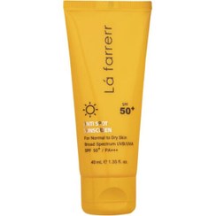 تصویر کرم ضد افتاب SPF50 و ضد لک بی رنگ لافارر پوست خشک و معمولی 