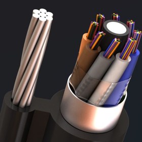 تصویر کابل نوری مهاردار هوایی تک روکشه ژله فیلد SINGLE JACKET-DRY OPTICAL SELF-SUPPORTING AERIAL CABLE 