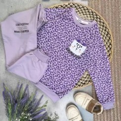 تصویر ست بلوز شلوار دخترانه طرح پلنگی گربه کوچیک کد 2802 