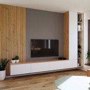 تصویر میز تلویزیون دیواری زیساچ مدل TV WALL 056 هایگلس 