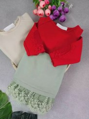 تصویر بلوز دخترانه لبه تور 