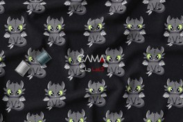 تصویر پارچه طرح بی دندون سفید مشکی | کد C49 