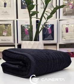 تصویر حوله حمام کوتون مشکی 