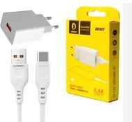 تصویر شارژر دیواری دنمن مدل DC01T به همراه کابل تبدیل usb-C 