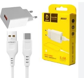 تصویر شارژر دیواری دنمن مدل DC01T به همراه کابل تبدیل usb-C 