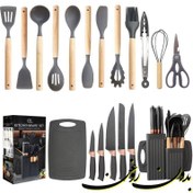 تصویر ست کفگیر و ملاقه سیلیکونی 19 پارچه 