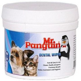 تصویر دستمال مرطوب دندان مستر پنگوئین مدل Dental Wipe بسته 70 عددی Dental Wipe