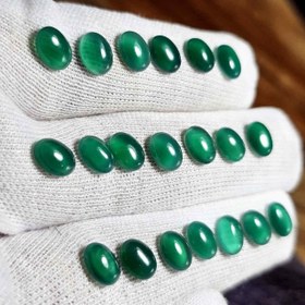 تصویر پک ۲۰ عددی نگین های ریز سنگ عقیق سبز معدنی کد G81204 