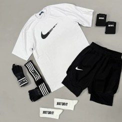 تصویر ست تیشرت + شلوارک + مچبند +جوراب JUST DO IT 