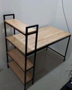 تصویر میز کامپیوتر چوب فلز مدل مهرآگین Metal wood computer desk, Mehragin model