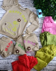 تصویر ست پوشاک دخترانه گل برجسته سایز ۴۰ تا ۵۵ 