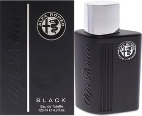 تصویر ادوپرفیوم مردانه آلفا رومئو مدل بلک حجم۱۲۵میل Alfa Romeo back Eau de Toilette