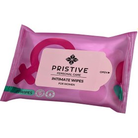 تصویر دستمال مرطوب بهداشتی مخصوص بانوان پوست حساس ۲۰ عددی پریستیو PRISTIVE Intimate Wipes for Women, Sensitive Skin, 20 Wipes