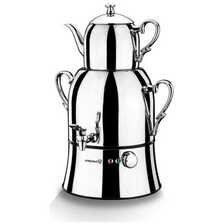 تصویر چای ساز A334 مگا نوستا سماور اینوکسکروم اورجینال KORKMAZ 