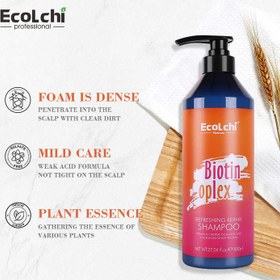 تصویر شامپو بیوتین بدون سولفات و بدون پارابن 800ml اکولچی Ecolchi biotin shampoo 800ml