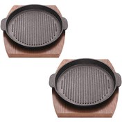 تصویر تابه چدن نالینو مدل فاهیتا سایز 20 بسته 2 عددی - مشکی Nalino FAHItA Cast iron Pan Size 20 Pack of 2