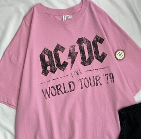 تصویر تیشرت صورتی ACDC 