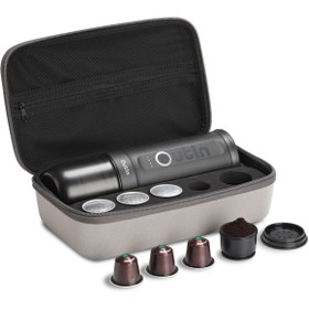 تصویر ست اسپرسو ساز همراه نانو خاکستری فضایی 