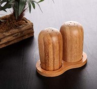 تصویر ست نمک و فلفل پاش بامبو مدل BM187 با سینی 