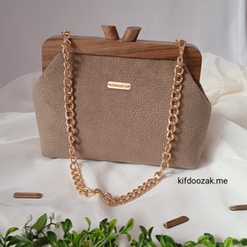 تصویر کیف دهانه چوبی 