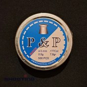 تصویر ساچمه سر تخت سالنی P&P کالیبر 4.5 (جعبه فلزی) 