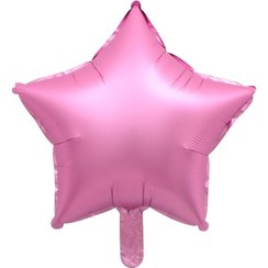 تصویر بادکنک فویلی مدل ستاره کروم صورتی Pink chrome star foil balloon