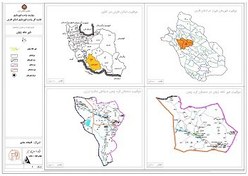 تصویر عنوان نقشه :موقعیت شهر خانه زنیان در دهستان و بخش 