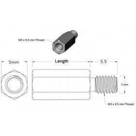 تصویر (1001)اسپیسر فلزی FM طول 5mm 