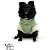 تصویر لباس بافتنی بافت گندمی - کرمی / XXL Knitted sweater for dogs and cats