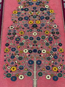 تصویر گلیم فرش دستبافت 6متری بافت خراسان نقش درختی با رنگ گیاهی کد 0500161 Carpet kilim 6m all wool,Khorasan design,organic color code 0500161