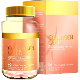 تصویر قرص ضد چروک و جوان کننده کلاژن گلد (Collagen Gold) شرکت توسعه طب آدریان بسته 60 عددی کلاژن گلد